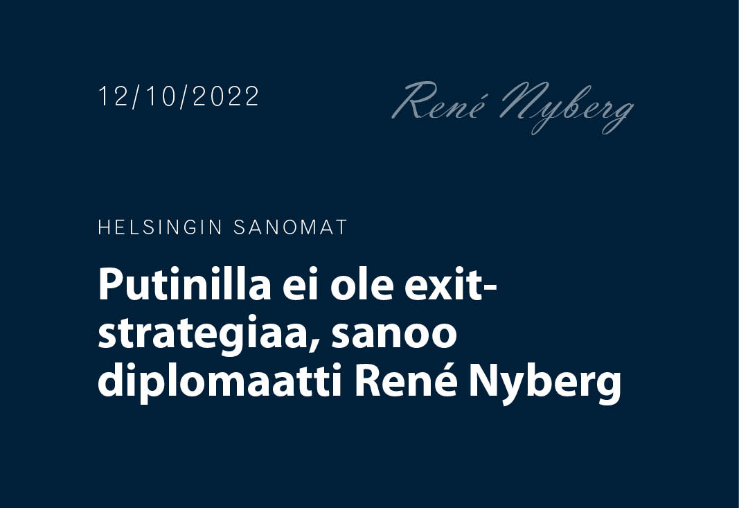 Putinilla ei ole exit-strategiaa, sanoo diplomaatti René Nyberg